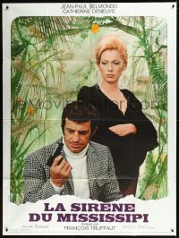9y1966 MISSISSIPPI MERMAID style B French 1p 1970 Francois Truffaut, Belmondo & Catherine Deneuve!