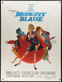 9y1967 MODESTY BLAISE French 1p 1966 Bob Peak art of sexiest female secret agent Monica Vitti!