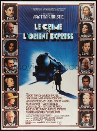 9y1976 MURDER ON THE ORIENT EXPRESS French 1p 1975 Agatha Christie, great different art of train!