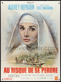 9y1988 NUN'S STORY French 1p R1960s different art of missionary Audrey Hepburn by Jean Mascii!