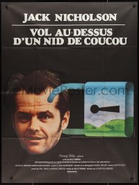 9y1992 ONE FLEW OVER THE CUCKOO'S NEST French 1p 1976 different art of Nicholson, Forman classic!