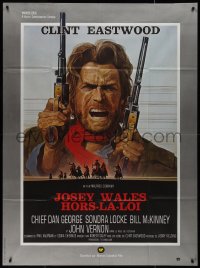 9y1995 OUTLAW JOSEY WALES French 1p 1976 Clint Eastwood is an army of one, cool double-fisted art!