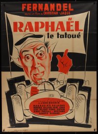 9y2015 RAPHAEL LE TATOUE French 1p 1939 Clement Hurel art of Fernandel in race car!