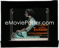 9y0448 LAW OF COMPENSATION glass slide 1917 wonderful seated profile portrait of Norma Talmadge!