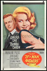 9y1601 IF A MAN ANSWERS 1sh 1962 great image of sexy Sandra Dee & Bobby Darin, hang around for fun!