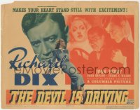 9y0597 DEVIL IS DRIVING TC 1937 Richard Dix & Joan Perry, your heart will stand still, ultra rare!