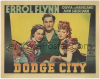 9y0716 DODGE CITY LC 1939 Errol Flynn between Ann Sheridan & Olivia de Havilland, best & ultra rare!