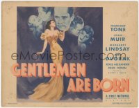 9y0605 GENTLEMEN ARE BORN TC 1934 art of Franchot Tone, Jean Muir, Margaret Lindsay & Dvorak, rare!