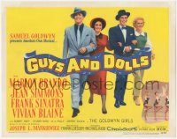 9y0609 GUYS & DOLLS TC 1955 Marlon Brando, Jean Simmons, Frank Sinatra & Blaine arm-in-arm!