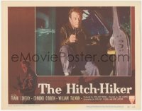 9y0741 HITCH-HIKER LC #2 1953 great close up of crazy William Talman in truck cab with pointed gun!