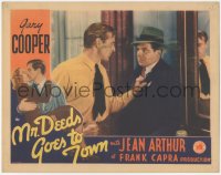 9y0778 MR. DEEDS GOES TO TOWN LC 1936 close up of Gary Cooper grabbing Lionel Stander, Frank Capra!