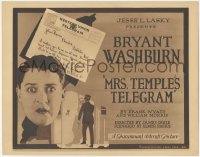 9y0636 MRS. TEMPLE'S TELEGRAM TC 1920 Bryant Washburn in movie version of famous stage farce, rare!