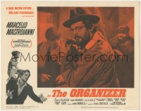 9y0789 ORGANIZER LC #4 1964 Mario Monicelli's I compagni, close up of bearded Marcello Mastroianni!