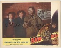 9y0802 RAW DEAL LC #4 1948 Dennis O'Keefe with gun protects Claire Trevor & Marsha Hunt in alley!