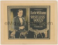 9y0647 RESTLESS SOULS TC 1922 Earle Williams & cool pit bull dog performing lots of tricks, rare!