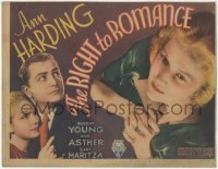 9y0648 RIGHT TO ROMANCE TC 1933 beautiful plastic surgeon Ann Harding, Robert Young, ultra rare!