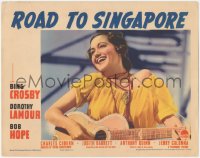 9y0806 ROAD TO SINGAPORE LC 1940 best c/u of Dorothy Lamour laughing & playing guitar, very rare!