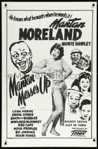 9y1629 MANTAN MESSES UP 1sh R1950s Moreland, Monte Hawley, Lena Horne, Toddy Pictures!