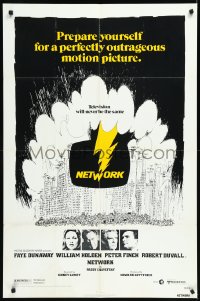 9y1643 NETWORK 1sh 1976 written by Paddy Cheyefsky, William Holden, Sidney Lumet classic!