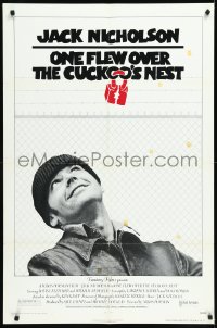 9y1650 ONE FLEW OVER THE CUCKOO'S NEST 1sh 1975 c/u of Nicholson, Forman classic!