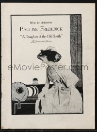 9y0478 DAUGHTER OF THE OLD SOUTH pressbook 1918 Creole Pauline Frederick in Louisiana, ultra rare!