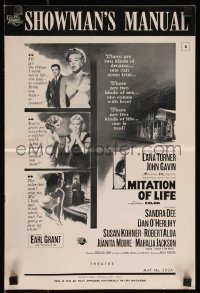 9y0506 IMITATION OF LIFE pressbook 1959 sexy Lana Turner, Sandra Dee, from Fannie Hurst novel!