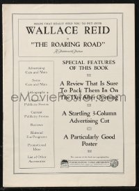 9y0544 ROARING ROAD pressbook 1919 Wallace Reid car racing comedy, cool poster images, ultra rare!