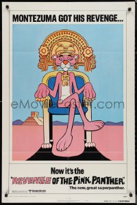 9y1676 REVENGE OF THE PINK PANTHER style B advance 1sh 1978 Blake Edwards, Aztec cartoon art!