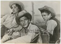 9y1209 GIANT 7x9.75 still 1956 best close up of James Dean, Elizabeth Taylor & Rock Hudson!