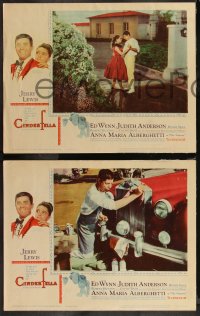 9y0935 CINDERFELLA 8 LCs 1960 Norman Rockwell border art of Jerry Lewis & Anna Maria Alberghetti!