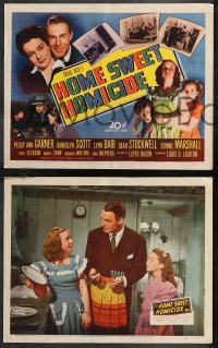 9y0961 HOME SWEET HOMICIDE 8 LCs 1946 Randolph Scott in kitchen w/ Peggy Ann Garner & Connie Marshall