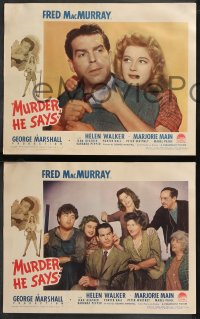 9y0978 MURDER HE SAYS 8 LCs 1945 scared Fred MacMurray, Marjorie Main, Peter Whitney & Porter Hall!
