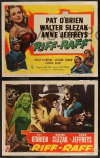 9y0988 RIFF-RAFF 8 LCs 1947 great images of Pat O'Brien & bad girl Anne Jeffreys, film noir!