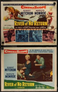 9y0989 RIVER OF NO RETURN 8 LCs 1954 sexy Marilyn Monroe, Robert Mitchum, Rettig, rare complete set!