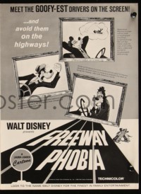 9y0494 FREEWAY PHOBIA pressbook 1965 Walt Disney cartoon, meet the Goofy-est drivers on the screen!