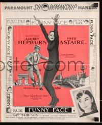 9y0495 FUNNY FACE pressbook 1957 art of Audrey Hepburn close up & full-length + Fred Astaire!