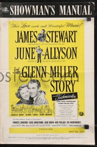 9y0499 GLENN MILLER STORY pressbook 1954 James Stewart, June Allyson, Louis Armstrong, Anthony Mann!