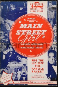 9y0521 MAIN STREET GIRL pressbook 1939 shows all 8 lobby cards & 2 half-sheets, ultra rare!