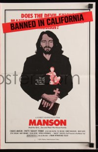 9y0522 MANSON pressbook R1975 AIP serial killer documentary told by Charles Manson himself!