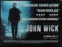 9z0394 JOHN WICK advance DS British quad 2014 cool full-length image of Keanu Reeves with gun!