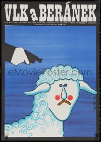 9z0428 IL LUPO E L'AGNELLO Czech 23x32 1989 different art of lamb w/ gun to head by Jaroslav Fiser!