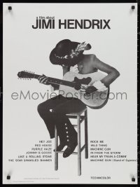 9z0591 JIMI HENDRIX French 23x30 1974 cool art of the rock & roll guitar god playing on chair!