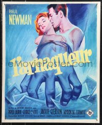 9z0622 HUSTLER French 18x22 1962 Grinsson art of pool pro Paul Newman & sexy Piper Laurie!