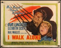 9z0691 I WALK ALONE style A 1/2sh 1948 rough, tough, ruthless Burt Lancaster & sexy Lizabeth Scott!