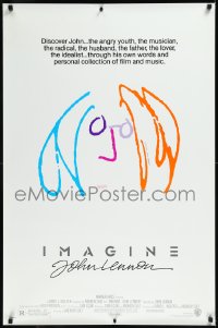 9z1320 IMAGINE 1sh 1988 classic self portrait artwork by former Beatle John Lennon!