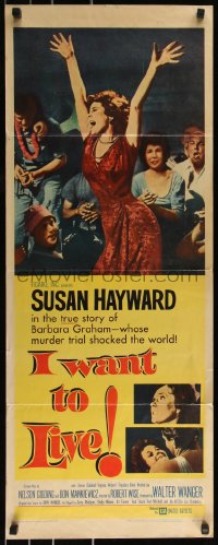 9z0821 I WANT TO LIVE insert 1958 Susan Hayward as Barbara Graham, a party girl convicted of murder!