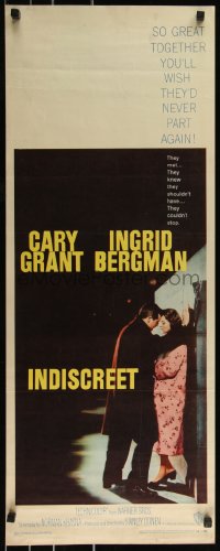 9z0823 INDISCREET insert 1958 Cary Grant & Ingrid Bergman, directed by Stanley Donen!