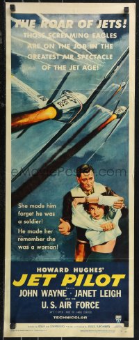 9z0824 JET PILOT insert 1957 John Wayne flies with the Screaming Eagles, Janet Leigh, Howard Hughes