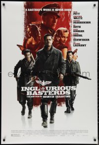 9z1323 INGLOURIOUS BASTERDS DS 1sh 2009 Quentin Tarantino, Brad Pitt, Waltz, Roth, top cast!