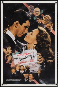 9z1330 IT'S A WONDERFUL LIFE Kilian 1sh R1990 James Stewart, Donna Reed, Lionel Barrymore, Dudash art!